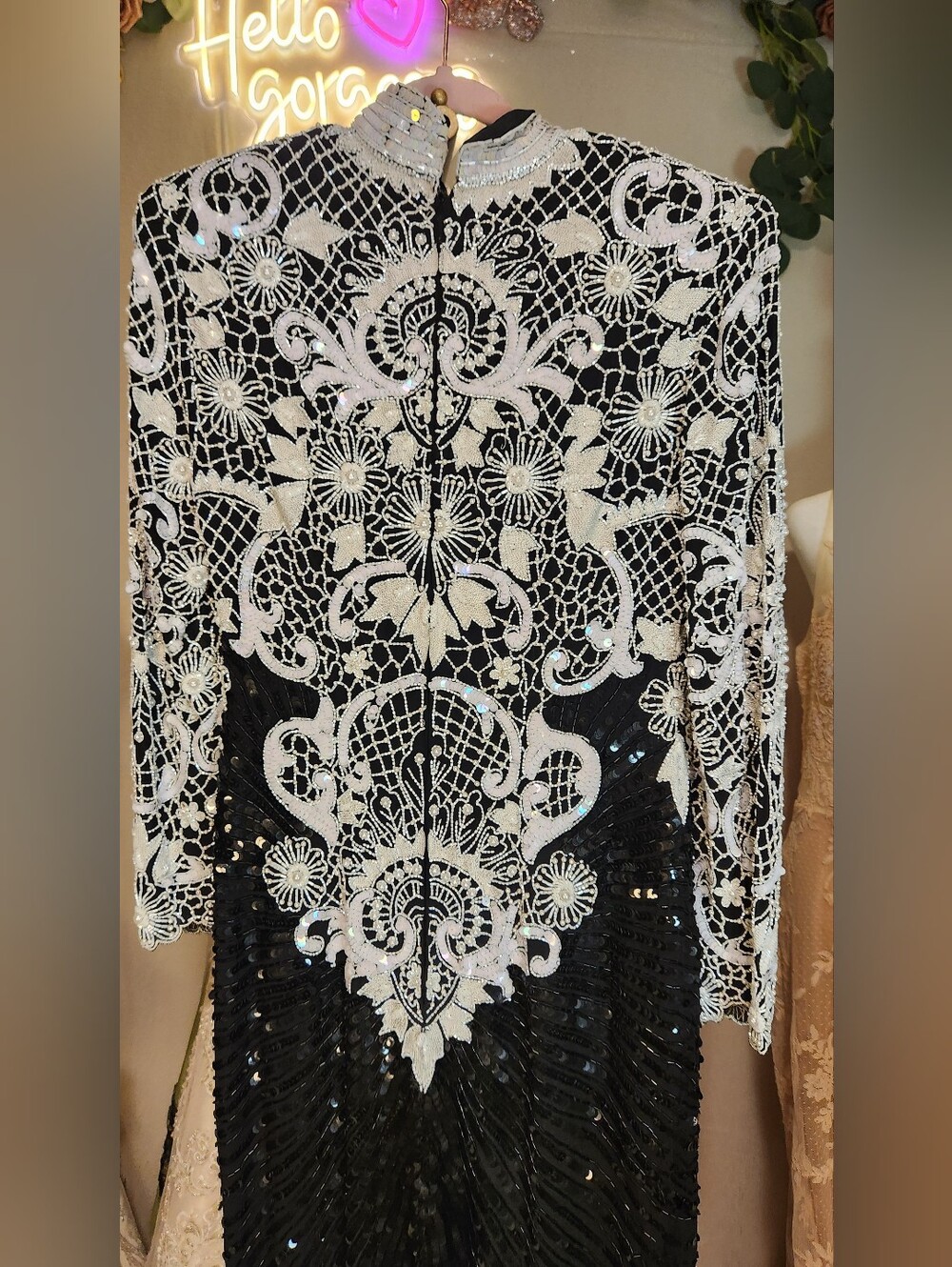 Vintage Naeem Khan For Lillie Rubin Riazee Nights Silk Embellished Evening Gown - Picture 13 of 14